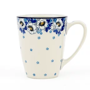 Kubek ceramiczny D60 0,65l <br> 2222X Biało-niebieskie anemony